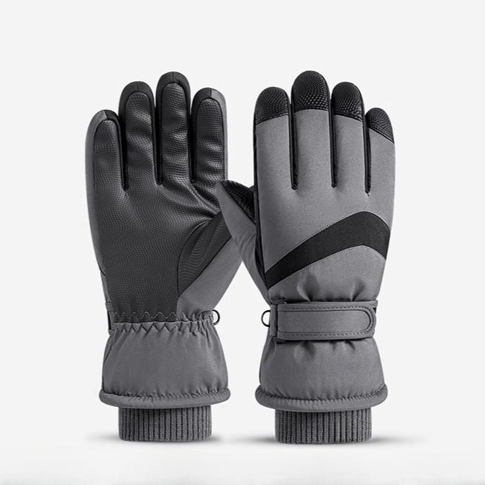 Лыжные перчатки Зимние велосипедные перчатки для мужчин и женщин Ветрозащитные перчатки для активного отдыха с толстым бархатным утеплителем Водонепроницаемые и нескользящие перчатки для сенсорных экранов