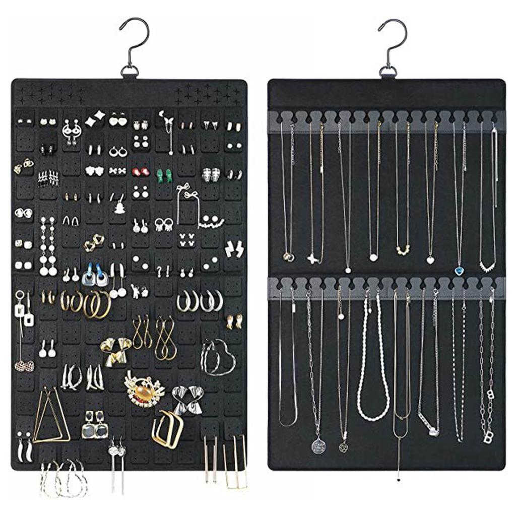 Фетровый стеллаж для хранения украшений Удобные подвесные органайзеры для поддержания ваших аксессуаров в порядке Тщательные детали Держатель для хранения