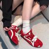 Keep Version~ Red Retro German Training Shoes Versatile Color Matching Lace-up Casual Sports Shoes Women's Thin-soled Forrest Gump Shoes Women's Shoes