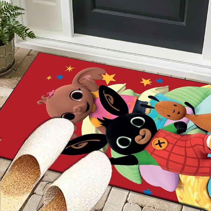 Bunny And Friends Adventure Office Rug Chair Mat, Game Carpet, Suitable for Front Door, Bedroom, Living Room, Desk, Holiday Gift