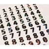 64 Silver Number Stickers - 0.8 Cm