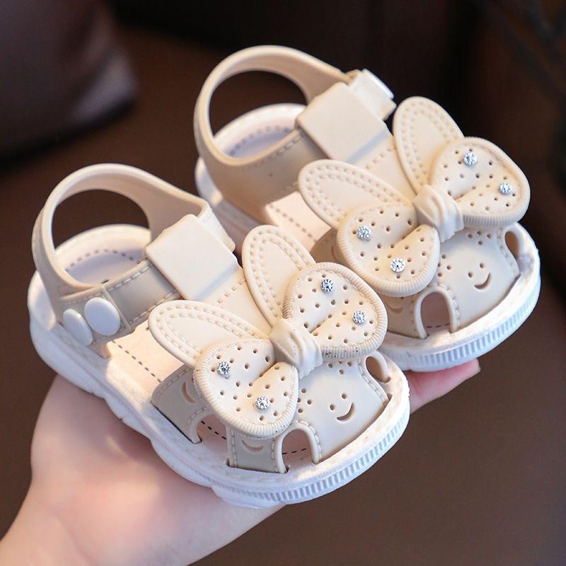 Girls' Sandals for Summer, Children's Baby, Soft Soled, Anti Slip, Outer Wearing, Toe Shoes, Baby Buckle, Walking Shoes