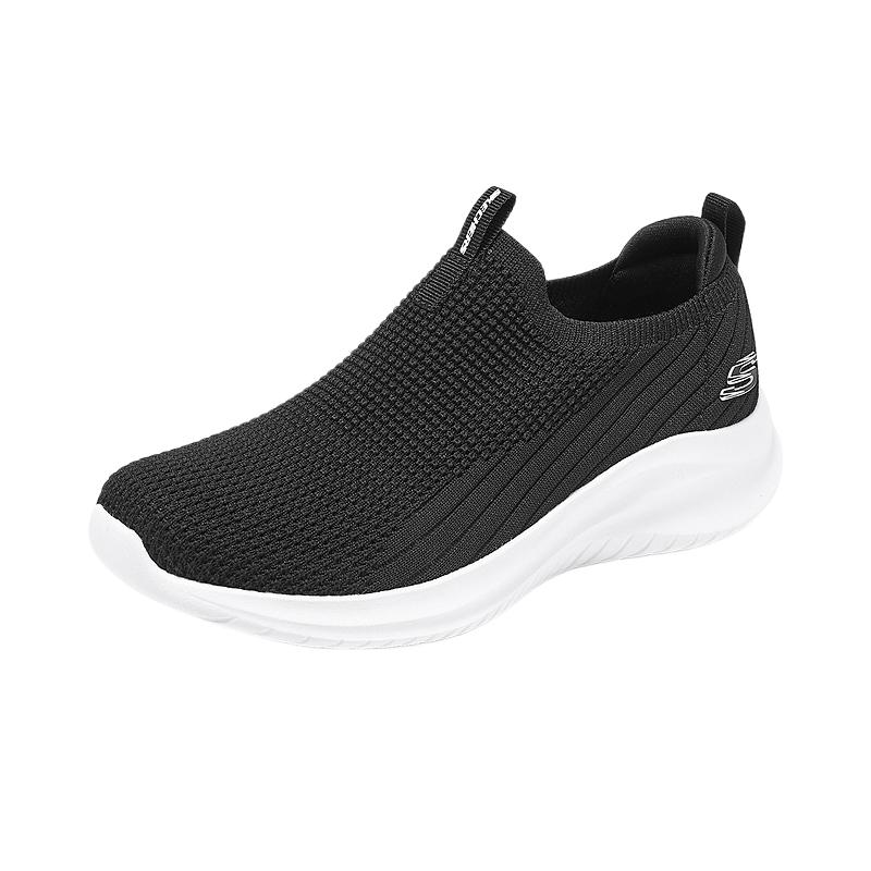 Skechers Спортивные Удобные Мамин Стиль Прочные Низкие Повседневные Туфли Женские кроссовки Черный Белый 897925-BKW