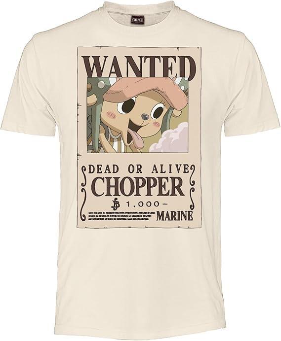 ONE PIECE T-shirt CHOPPER TONY WANTED adult t-shirt ORIGINAL official BEIGE