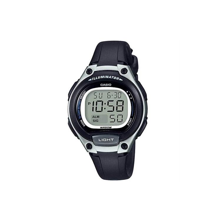 Casio ЧАСЫ 50м Водонепроницаемые Кварцевый Механизм Ремешок из Смолы Мужские Часы Черный Циферблат LW-203-1AVDF