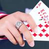 Модные преувеличенные открывающиеся кольца для игральных карт и кристаллов на палец для мужчин и женщин, винтажные покерные вечерние кольца в стиле панк