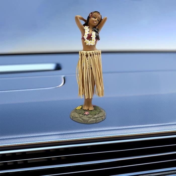 Poupée de Tableau de Bord hawaïen pour Tableau de Bord de Voiture, Fille hawaïenne posant des Figurines de Collection