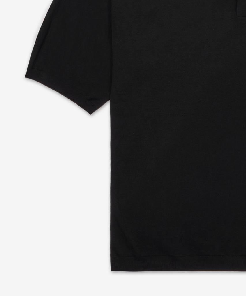 SAINT LAURENT Wool Polo Short Sleeve Knit - Black / 821733Y77As1000