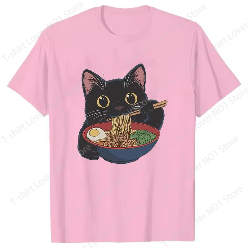 RaUnisex Cat T Shirt Japanese Style Cat Lover TShirt Kawaii Cartoon Cat Short Sleeve T Shirts Unisexs Womens Clothes Tee Shirt Tops