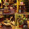 Moin moin 1/24 Кукольный домик Миниатюрный DIY Набор Магический Город [Английская инструкция] Волшебный Замок Кошка Черный Магазин Отель | Светодиодная подсветка + Акриловый корпус + Музыка