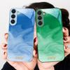 Чернильная wash коннотация синий Для Samsung S26 S22 S8 9 10 S20 Ultra S21 Pro S22 Plus S23 FE S24 Ultra S25 Edge S24+ Стеклянный чехол для телефона