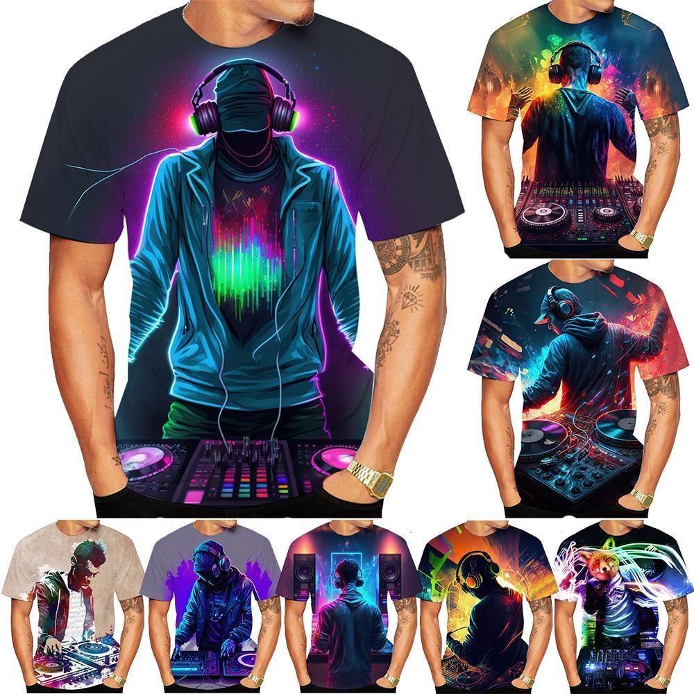 Новинка 2023 года, модная летняя распродажа, 3D DJ, мужская/женская футболка с 3D-принтом, детские топы, одежда больших размеров 100-6XL, большие размеры