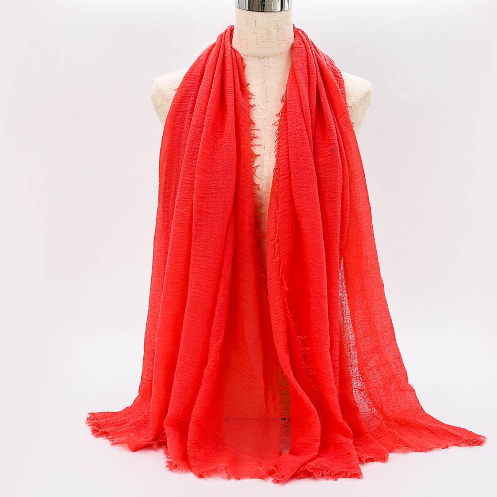 Big Size Crinkle Cotton Hijab Scarf Women Turban Muslim Shawl Plain Bandana Breathable Women's Shawls Foulard Hijab Hood Ramadan