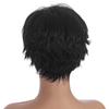 Short Red Wine Brown Synthetic Hair Wigs Black Women Female Haircut Puffy Curly Natural Wig