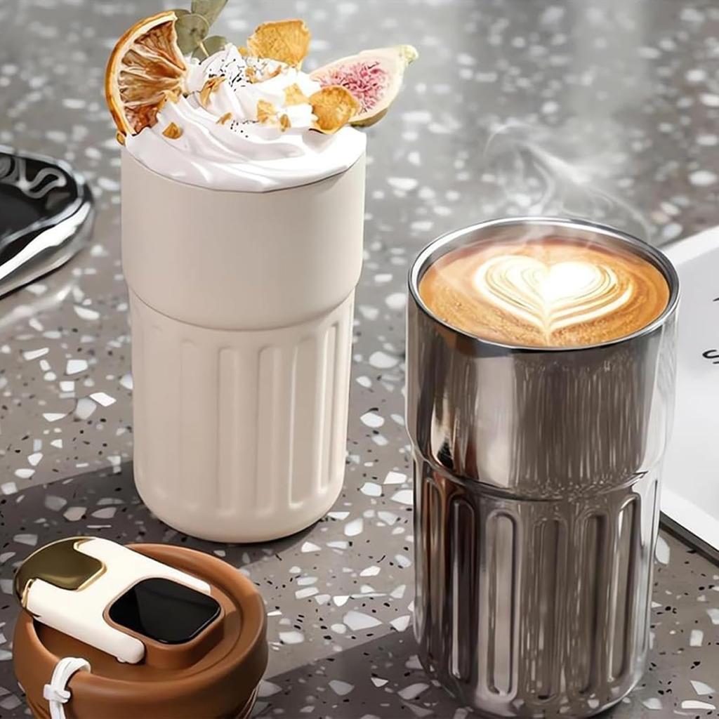 Кофейная чашка с дисплеем температуры, светодиодный дисплей температуры, кофейная кружка из нержавеющей стали, термос, интеллектуальная кофейная чашка с крышкой