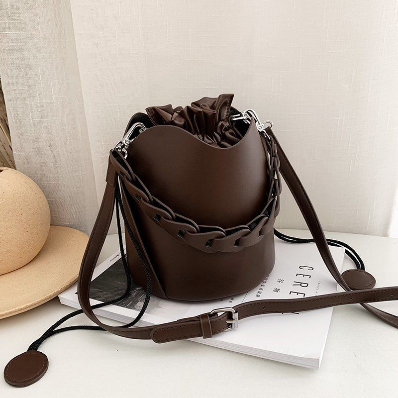 Fashionable Handheld Bucket Bag For Women, Solid Versatile Shoulder Bag, Small And Casual Crossbody Purse