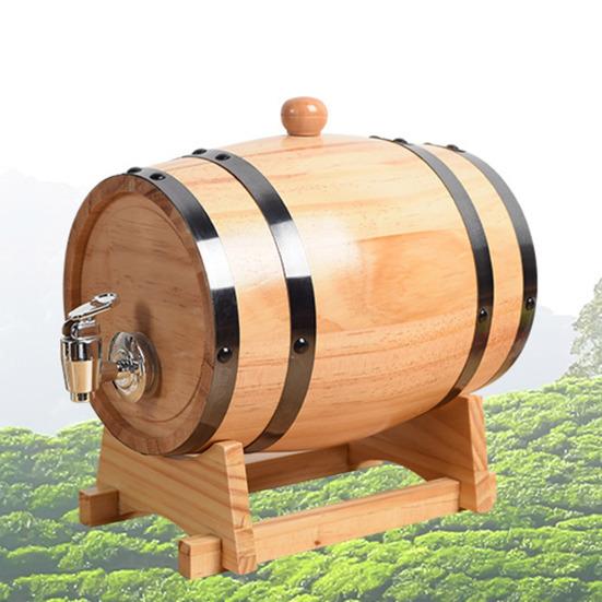 Дубовая бочка для вина 1/1,5/3 л с подставкой, винтажная бочка для выдержки виски, диспенсер, деревянная бочка
