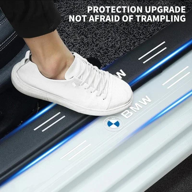 E60 For BMW 4PC Car Threshold Sticker Scratch Resistant Transparent Film Protector For BMW E46 E85 E60 F10 E39 F30 E36 F20 E87
