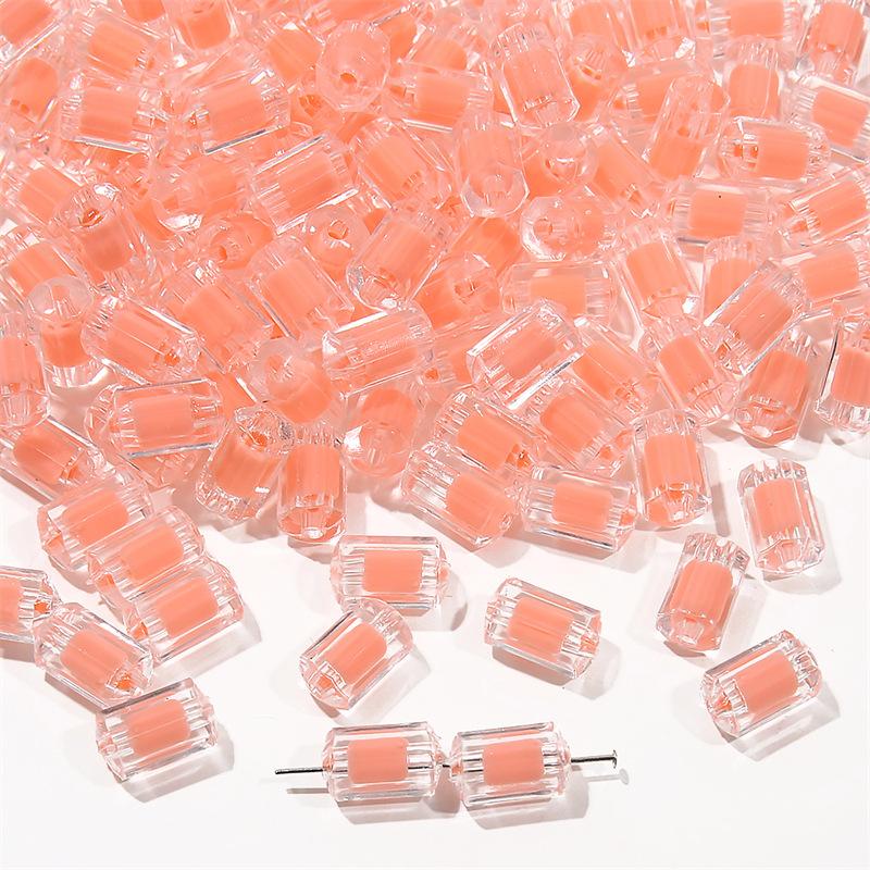 Бусины для браслета ручной работы, акриловые прозрачные матовые цветные гальванизированные бусины для колонн, глянцевые бусины в бусинах, бусины, браслет ручной работы своими руками, ожерелье, свободные бусины