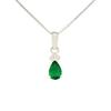 Pear Shape Natural Colombian Green Emerald Gemstone Pendant Necklace