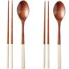 Moda Kitchen Niboli Wood Spoon Set, Beige, Spoon + Chopsticks, 2 Sets, Korean Popular Tableware