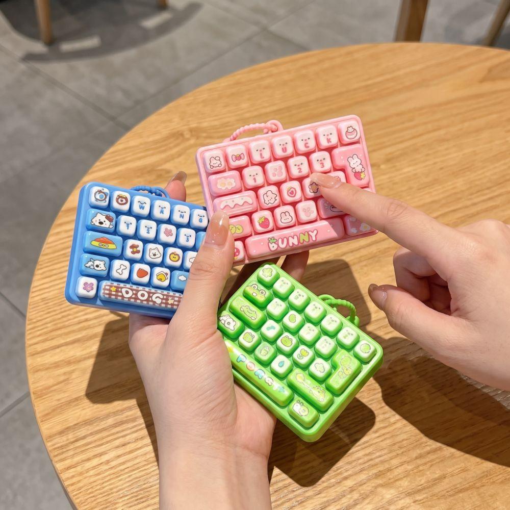Animals 26 Keys Keyboard Keychain Cartoon Stress Relief Fidget Toy Travel Use