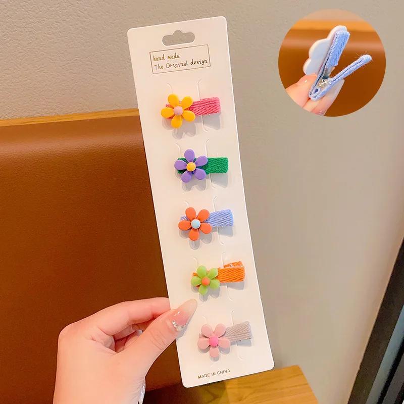5 шт. красочные заколки-цветы для девочек головные уборы милые заколки для волос детские модные аксессуары для волос