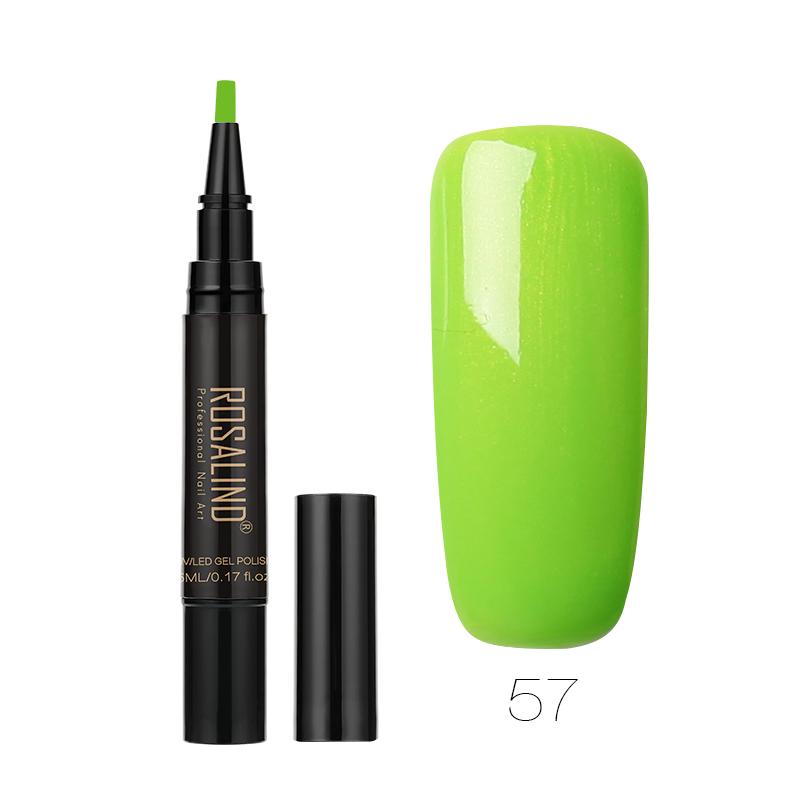 ROSALIND 5ML Stylish Nail Gel Pen Semi Permanent Varnishes Pen For Nail Art Design Base Top Coat Need LED/UV Lamp Cure