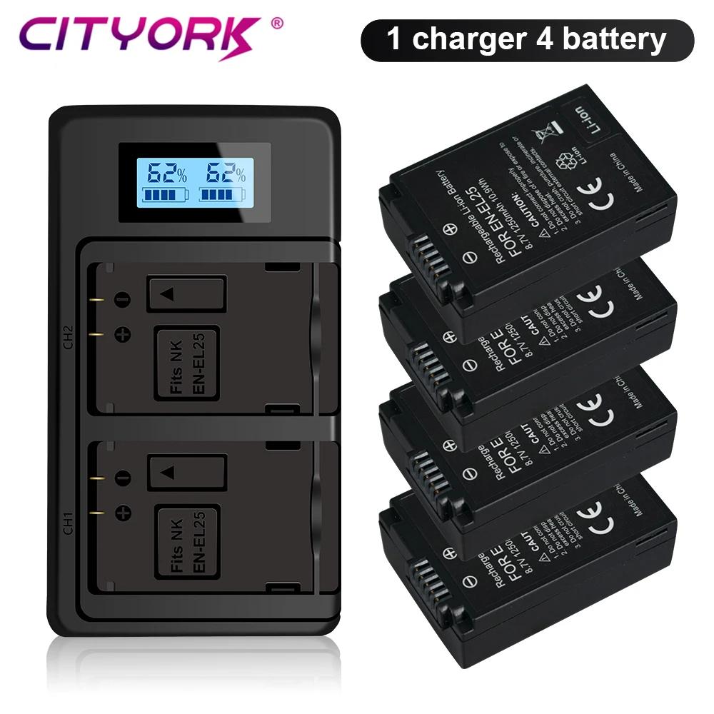 Cityork 1250 мАч ENEL 25 EN-EL25 EN EL25 аккумуляторная батарея + ЖК-дисплей USB двойное зарядное устройство для батарей Nikon Z50 ZFC Z 50 Z FC MH-32
