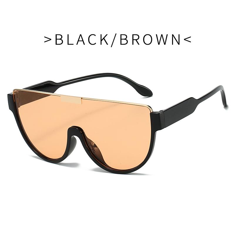 RUISIMO Vintage Semi-round Sun Glasses Women Fashion Monoblock Outdoor Goggle Shades Ins Trending New Design Sunglasses