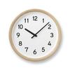 Lemnos Wall Clock Analog Basin Number Natural Colored Wood Chestnut Basin Number Natural NT PIL23-04