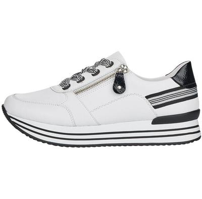 Женские слипоны Remonte Dorndorf Plateausneaker белые чёрные