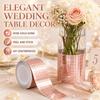 Rose Gold Mosaic Mirror Tile Sticker Roll Self Adhesive Reflective Craft Tape for Wedding Party Table Decor and DIY Centerpieces
