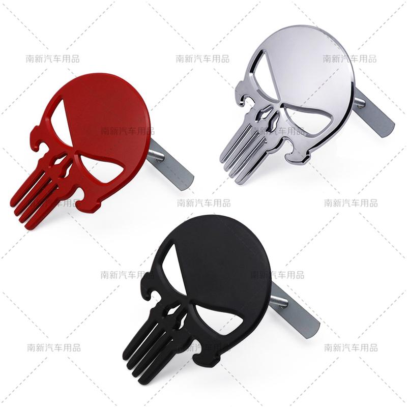 1 Pc Big Size 3D Metal Skull Totem Grill Emblem Punisher Skull Badge Front Hood Stickers Universal Car Body Decoration Stickers