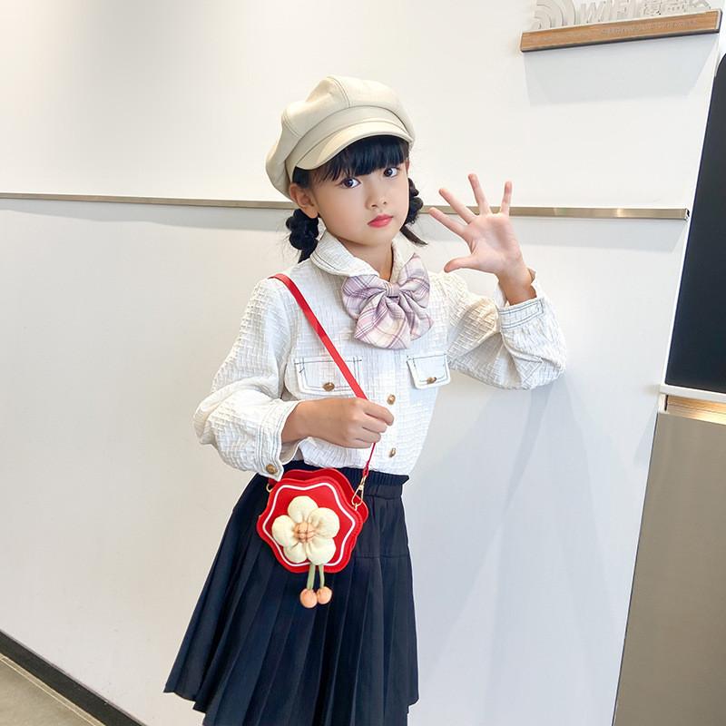 Adorable Mini Flower Pu Crossbody Bag For Kids Stylish Daily Accessory For Girls