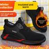 Рабочая обувь с флисовой подкладкой для мужчин и женщин, зимние ботинки со стальным носком, утепленные, теплые, женские, противоударные, рабочая обувь для мужчин, защитная 36-46