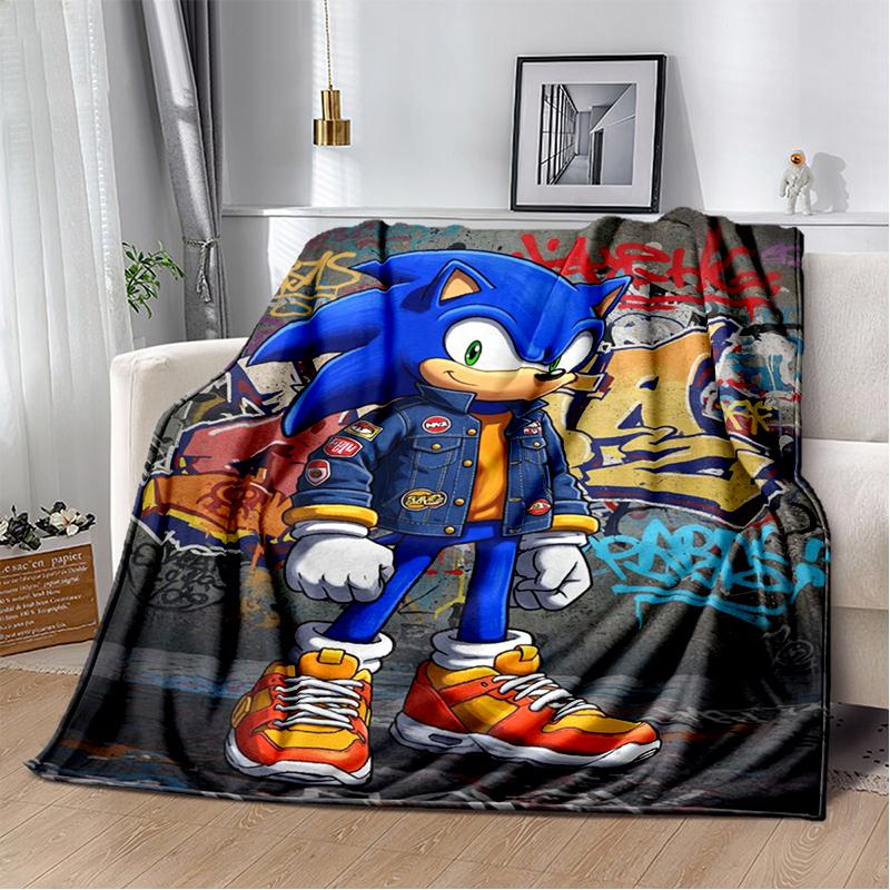 Модная фланелевая одеяло-плед S-Sonic Мультяшная Игровая мягкая теплая для спальни гостиной кровати путешествий кемпинга пикника подарок ребенку