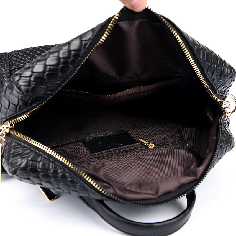 Рюкзак из мягкой кожи с плетеным узором для женщин, новый корейский стиль, модная женская сумка, женский рюкзак большой вместимости