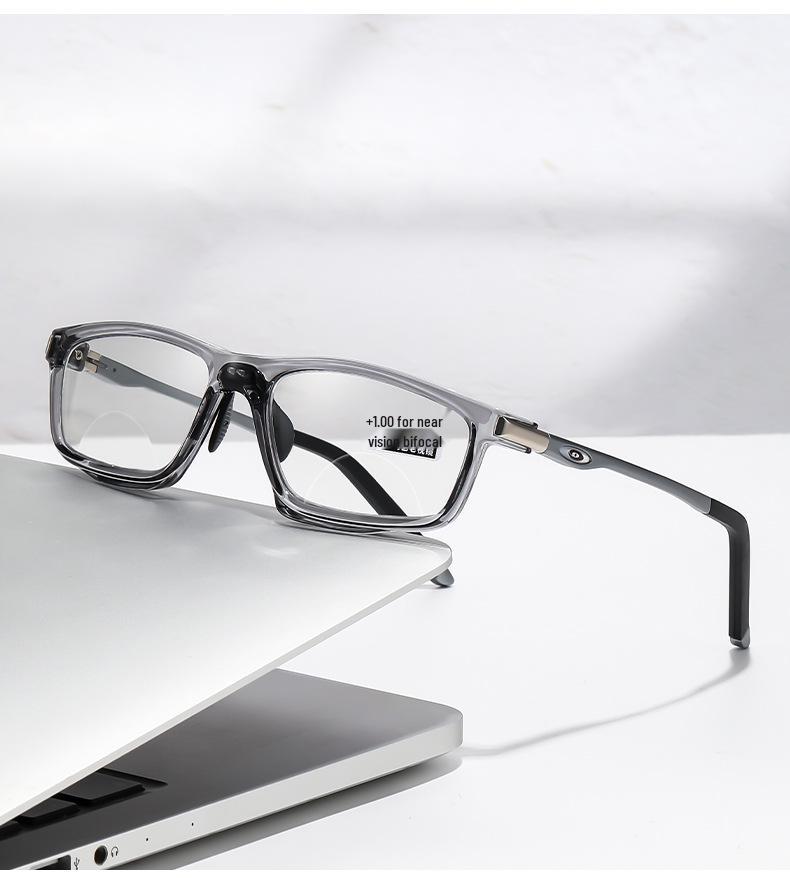 Фотохромные очки для чтения с двойным светом - Модный нескользящий алюминиево-магниевый дизайн для мужчин и женщин