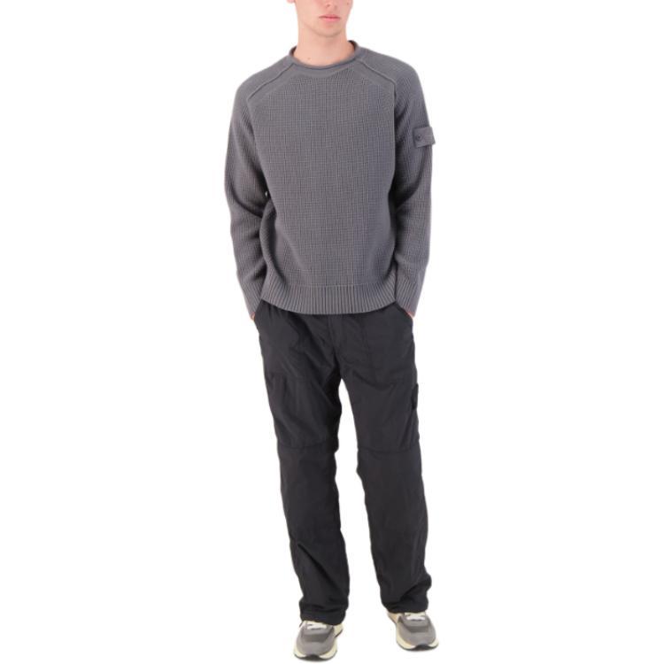 Stone Island Solid Color Crew Neck Raglan Long Sleeve Sweater Men sweater K2S155100082S00FG-V0067