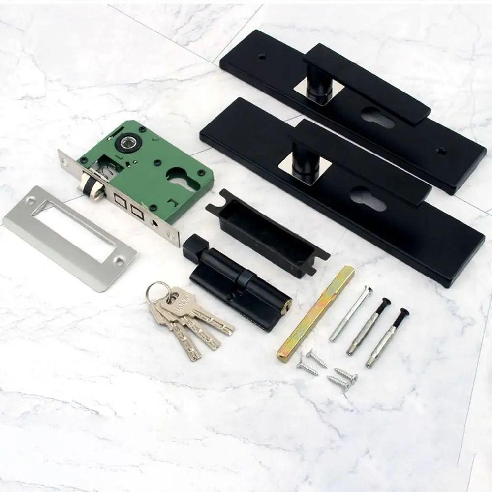 Универсальный комплект замка с ручкой для межкомнатной двери, бесшумный замок для двери спальни, дверная ручка, для внутренних и наружных дверей
