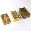 Golden Art Nouveau Tarot Deck In A Tin Box Gilded Edge for Fortune Telling Game Card
