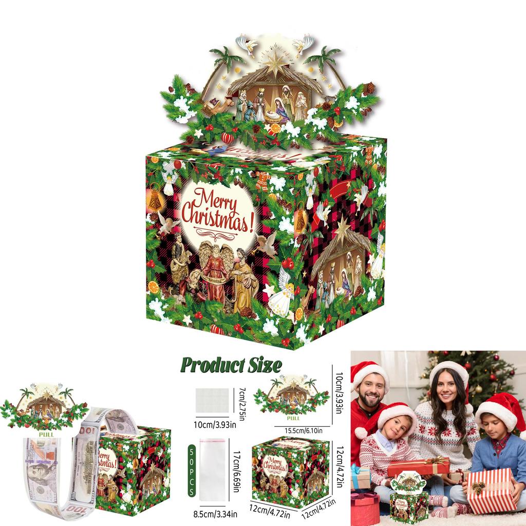 Jesus Christmas Party Decor Box With Paper Material For Festive Gift Giving