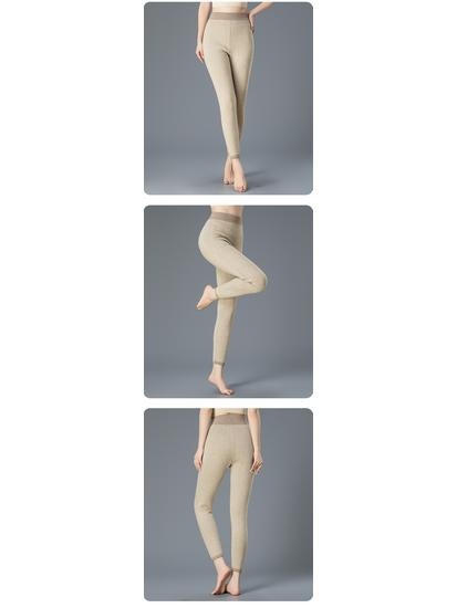 Unisex High-Waisted Thick Wool Pants: Warm Jacquard Knit Base Layer for Winter