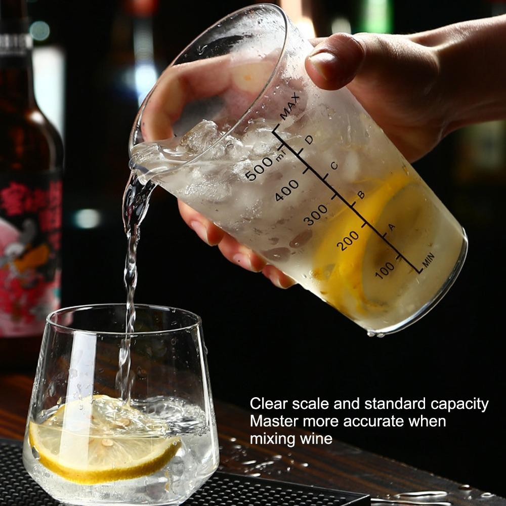 Clear Plastic Cocktail Shaker Set Spill Prevent Design Measuring Jigger Set Beverage Mixing