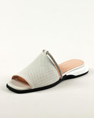 Шлепанцы 334015 36 Белые кожа