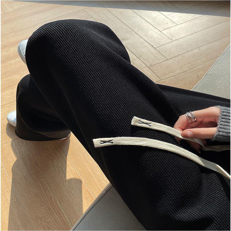 Женские широкие брюки из утолщенного вельвета и бархата с высокой талией - Коллекция Весна и Осень-Зима