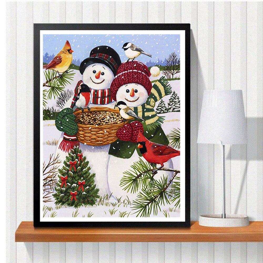 Полная площадь алмазная живопись Снеговик ремесла Новое поступление Алмазная вышивка мультфильм горный хрусталь картина зимняя настенная живопись