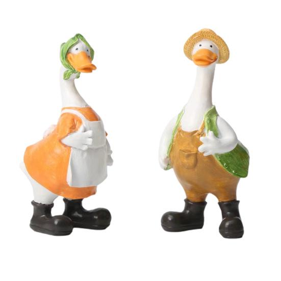 Фигурка утки из мультфильма, смола, Мать, Отец, утка, статуя, скульптура животного, домашний офис, настольный сад, украшение, орнамент, фестиваль