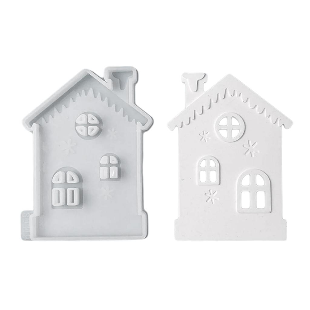 Castle House Candlesticks Resins Moulds Snow House Candle Holder Silicone Molds DIY Castings Moulds for Home Decorations